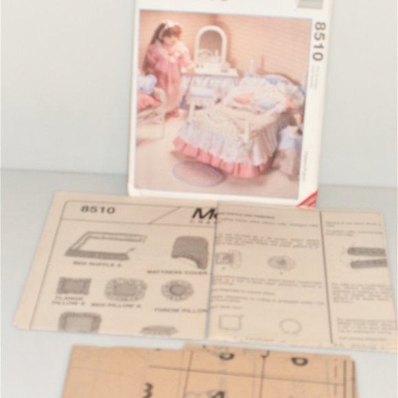 1996 McCall's Crafts 18" Doll BEDROOM DECOR Package #8510 Sewing Pattern - Picture 4 of 4
